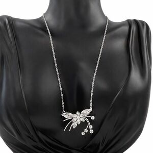 Vintage Amco 1/20 14K Gold Filled Floral Crystal Pendant Necklace feminine VTG